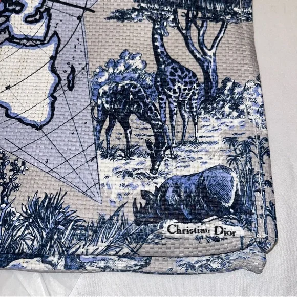 DIOR Around The World Straw Tote Bag NIB Christian Dior Parfums Beauty - Picture 6 of 15
